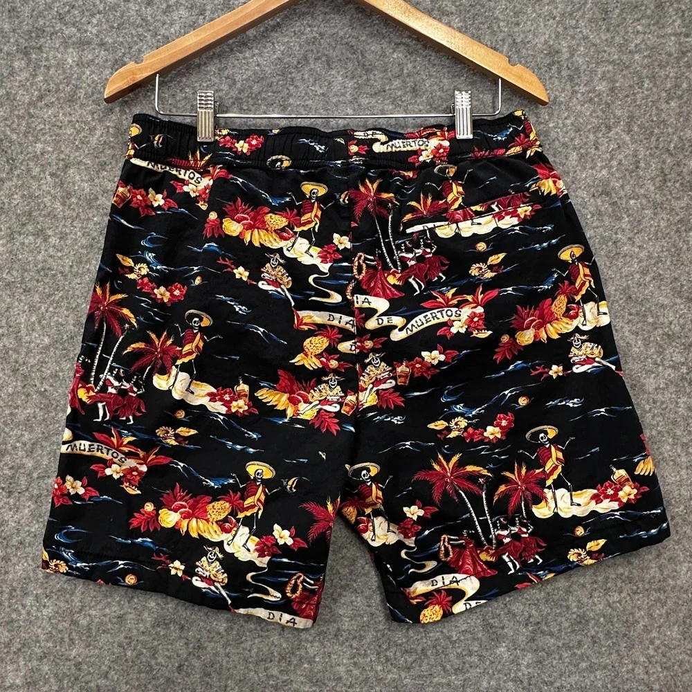 Modern Amusement Board Shorts Mens M Multicolor‎ Dia De Muertos Surf Swim Trunks